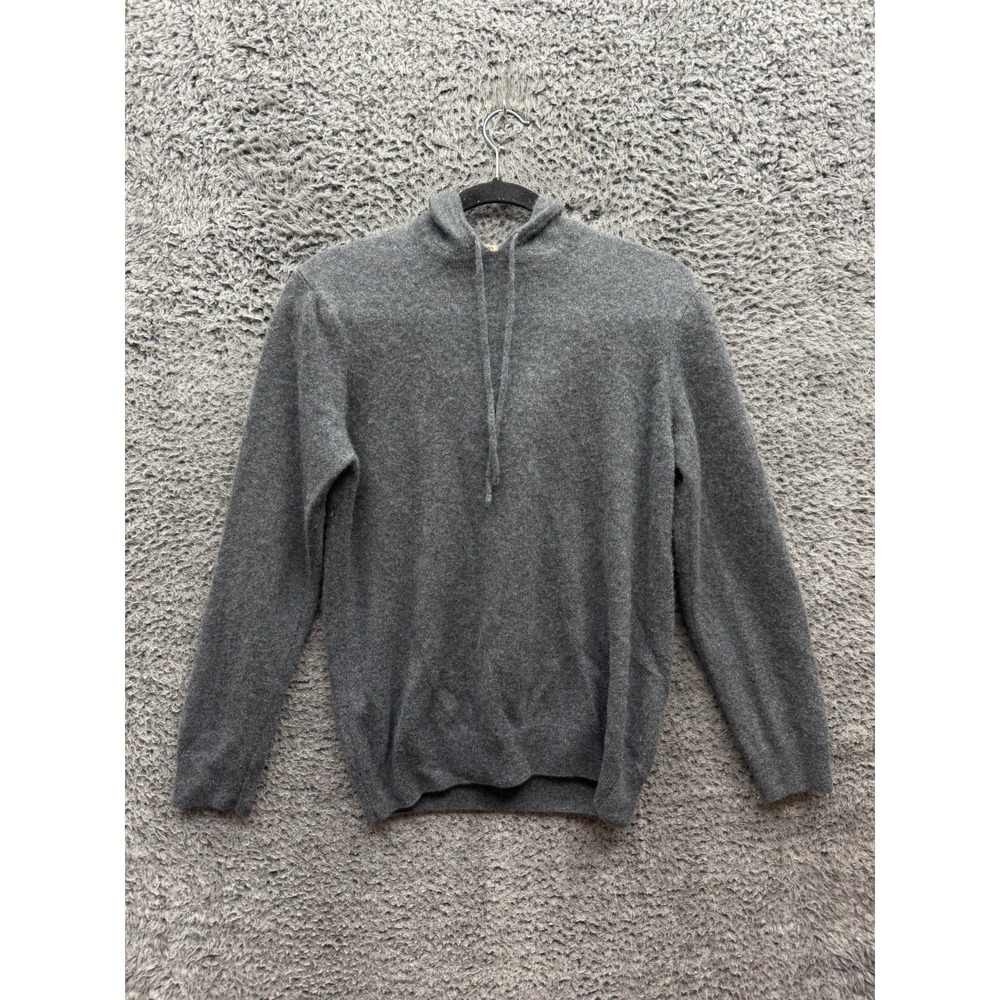 Franco Biagianti 100% Cashmere Hooded Pullover Sweater Gray Womens Size L